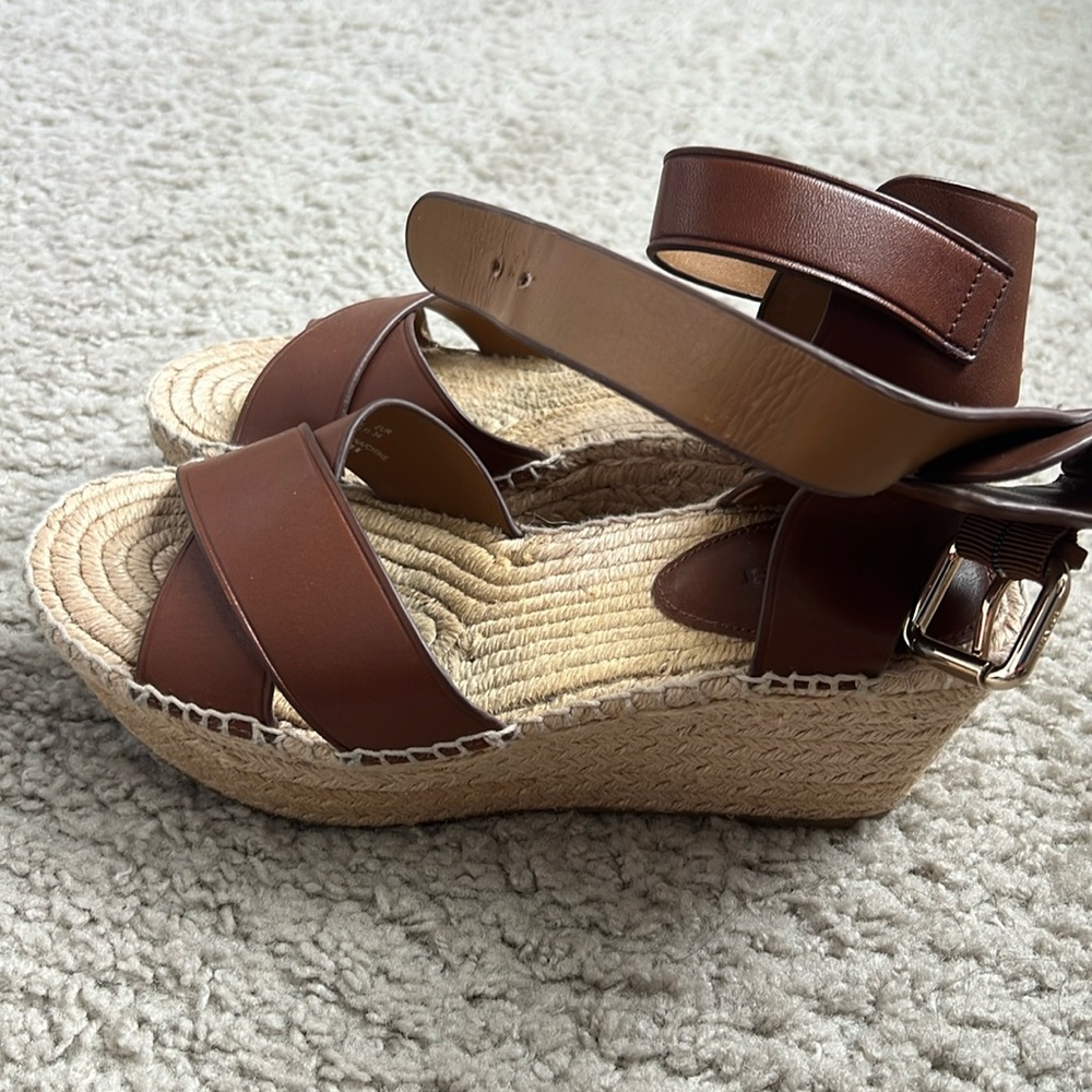 Coach leather platform sandals